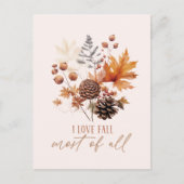 私は秋の葉の葉大半が好き ポストカード (正面)