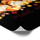 私は秋ほとんどの可愛いグノーミーズカボチャ秋 ポスター (角)