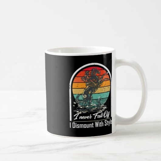 私は秋をオフにマウントしないスタイル馬好き コーヒーマグカップ (右)