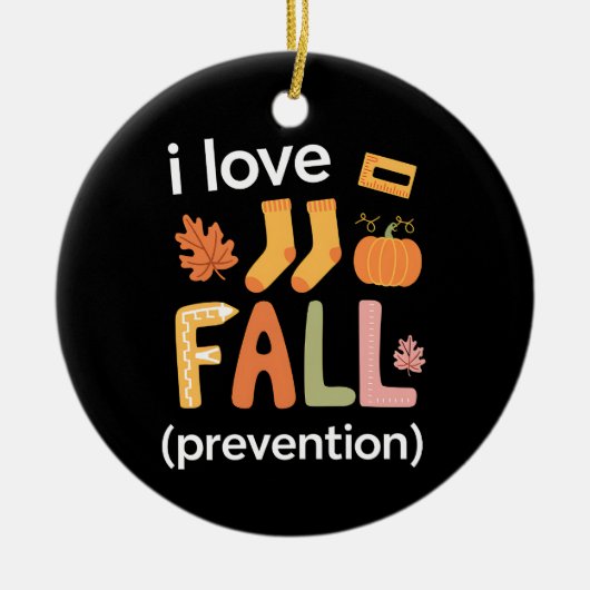 私は秋予防が大好き セラミックオーナメント (正面)