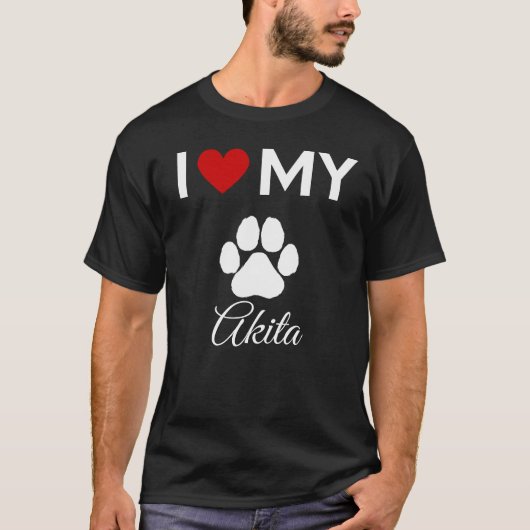 私は秋田犬の名前をカスタムするが大好き Tシャツ (正面)
