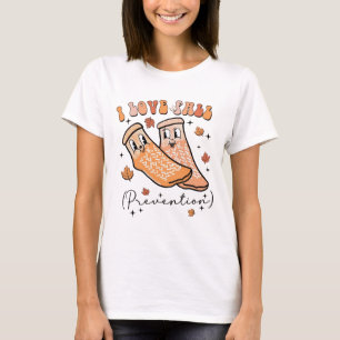 私は秋防止シャツが大好き Tシャツ