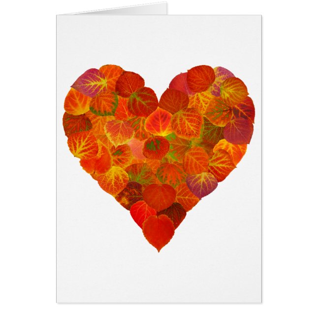 私は秋、微妙な愛 – 赤い《植物》アスペンリーフハート1 (正面)