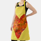 私は秋、微妙な愛 – 赤い《植物》アスペンリーフハート1 エプロン (インサイチュ)