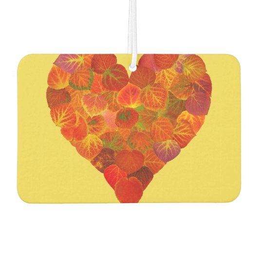 私は秋、微妙な愛 – 赤い《植物》アスペンリーフハート1 カーエアーフレッシュナー (正面)