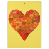 私は秋、微妙な愛 – 赤い《植物》アスペンリーフハート1 クリップボード (裏面)