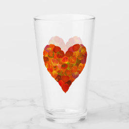 私は秋、微妙な愛 – 赤い《植物》アスペンリーフハート1 タンブラーグラス