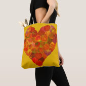 私は秋、微妙な愛 – 赤い《植物》アスペンリーフハート1 トートバッグ (クローズアップ)