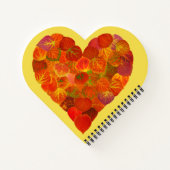 私は秋、微妙な愛 – 赤い《植物》アスペンリーフハート1 ノートブック (裏面)