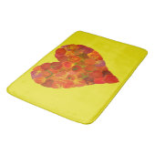 私は秋、微妙な愛 – 赤い《植物》アスペンリーフハート1 バスマット (アングル)