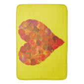 私は秋、微妙な愛 – 赤い《植物》アスペンリーフハート1 バスマット (正面縦)