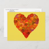 私は秋、微妙な愛 – 赤い《植物》アスペンリーフハート1 ポストカード (正面/裏面)