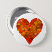 私は秋、微妙な愛 – 赤い《植物》アスペンリーフハート1 缶バッジ (正面&裏面)