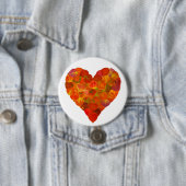 私は秋、微妙な愛 – 赤い《植物》アスペンリーフハート1 缶バッジ (インサイチュ)