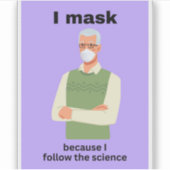 私は科学の後を追ためにマスク シール (正面)