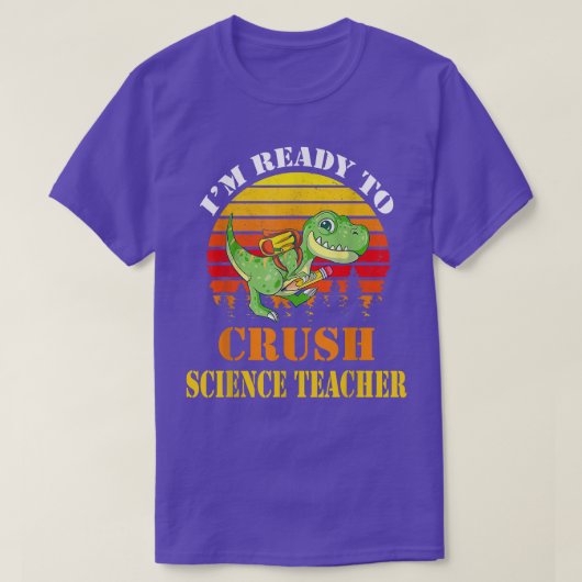 私は科学の恐竜を押し戻す準備ができている先生 Tシャツ (デザイン正面)