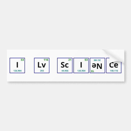 私は科学を愛します バンパーステッカー (正面)