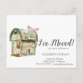 私は移動した、ヴィンテージメールボックスの花 案内ポストカード (正面)