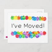 私は移動した/新しいアドレス、水の色のボーブル ポストカード (正面/裏面)