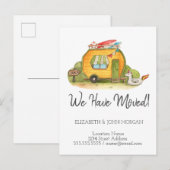 私は移動した、新しい住所、新しい家、キャンプハウス 案内ポストカード (正面/裏面)