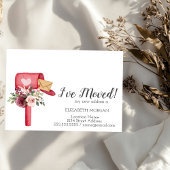 私は移動した、水色のメールボックスの花 案内ポストカード