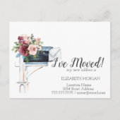 私は移動した、水色の青いメールボックスの花 案内ポストカード (正面)