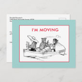 私は移動ヴィンテージボートトラベラーズミントブルー 案内ポストカード