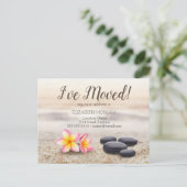 私は移動、禅の石、花、新しいアドレス 案内ポストカード (スタンド正面)