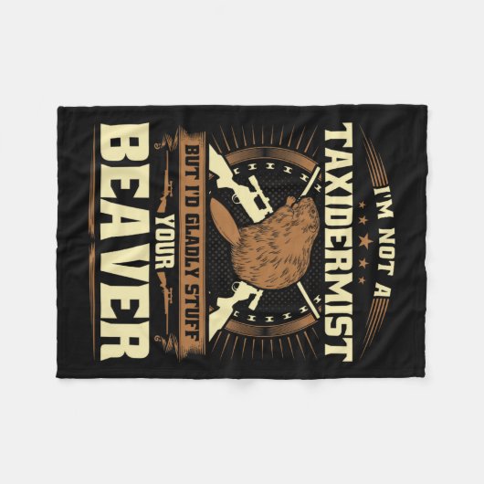 私は税のピエゾビーバージョークの大人のユーモアのbeaveではない フリースブランケット (正面(横))