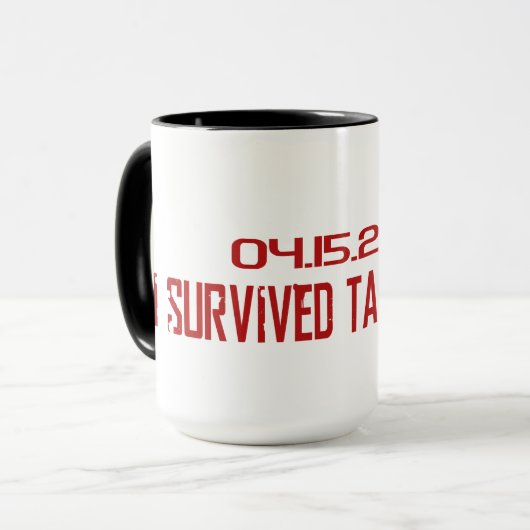 私は税の季節-コーヒー・マグ--を生き延びました マグカップ (正面左)
