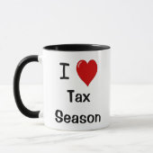 私は税の季節- Iのハート税の季節--を愛します マグカップ (左)