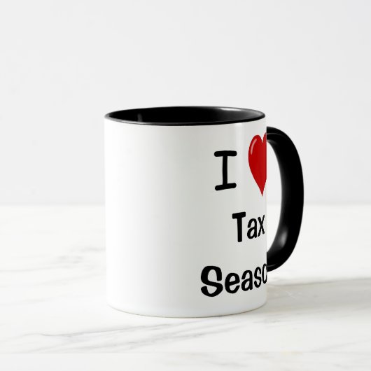 私は税の季節- Iのハート税の季節--を愛します マグカップ (正面右)