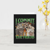 私は税金詐欺おもしろいで猫ミーム店を出す カード (黄色い花)