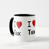 私は税I愛税Iのハート税の三倍を味方しました愛します マグカップ (正面左)