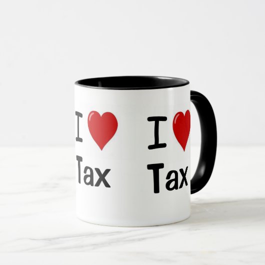 私は税I愛税Iのハート税の三倍を味方しました愛します マグカップ (正面右)
