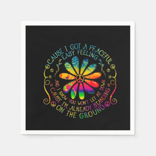 私は穏やかなヒッピーを持っている スタンダードカクテルナプキン (正面)