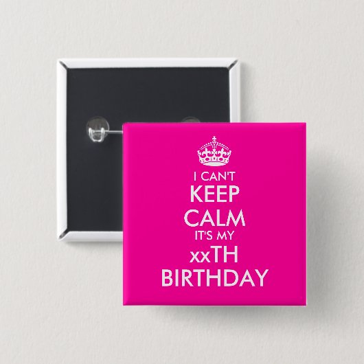 私は穏やかな誕生日のバッジピンボタンを保つことができません 缶バッジ (正面&裏面)