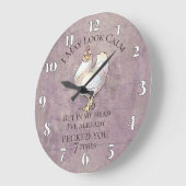 "私は穏やかな"鶏を見るかもしれません ラージ壁時計 (傾斜)