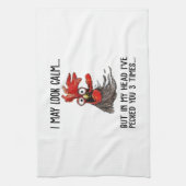 私は穏やかに見えるかもしれないが、私の頭の中で私はあなたに3 Tをつく キッチンタオル (縦)