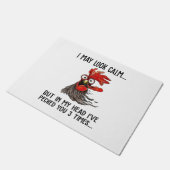 私は穏やかに見えるかもしれないが、私は3回あなたをペックした ドアマット (アングル)