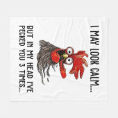 私は穏やかに見えるかもしれないが、私は3回あなたをペックした フリースブランケット (正面(横))