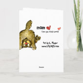 私は穴の束のお母さん猫カード愛します カード (裏面)