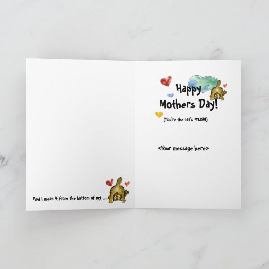私は穴の束のお母さん猫カード愛します カード (内部)