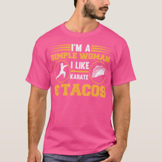 私は空手タコスシンプル空手が好きなの女性だ Tシャツ