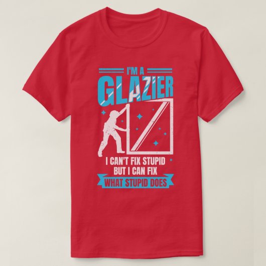 私は窓ガラス取付作業員 ガラス工事専門業者 ギフト Tシャツ (デザイン正面)