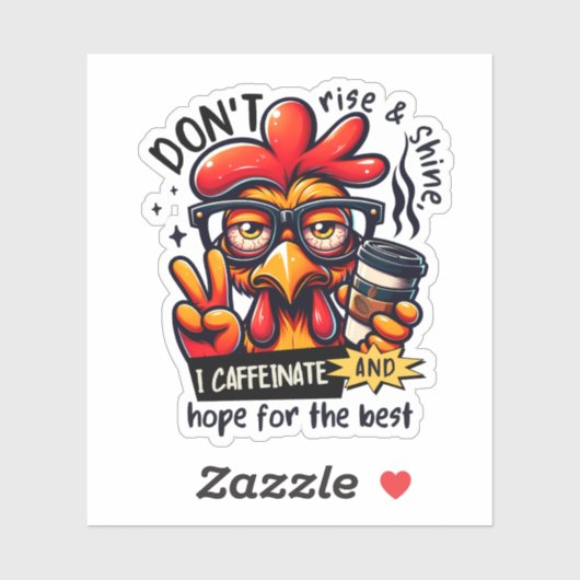 私は立ち上がらず、シャインチキンおもしろい シール (シート)