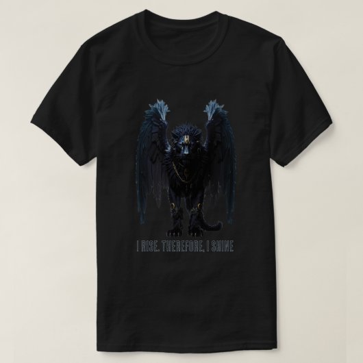 私は立ち上がる。ゆえに、私は輝く 001a Tシャツ (デザイン正面)