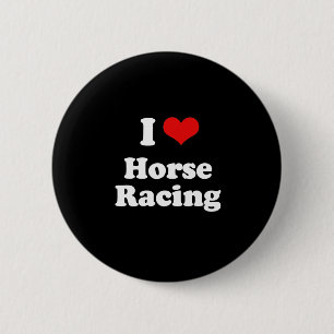 私は競馬のTシャツを愛します 缶バッジ