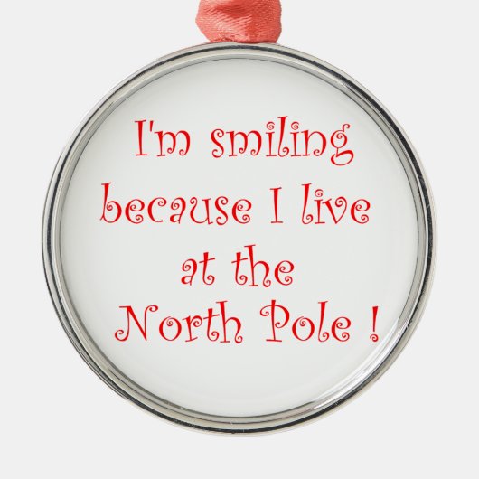 私は笑っている理由でプレミアムラウンドオーナメント メタルオーナメント (正面)