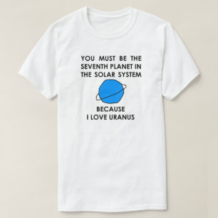 私は第7惑星の太陽系天王星を愛します Tシャツ